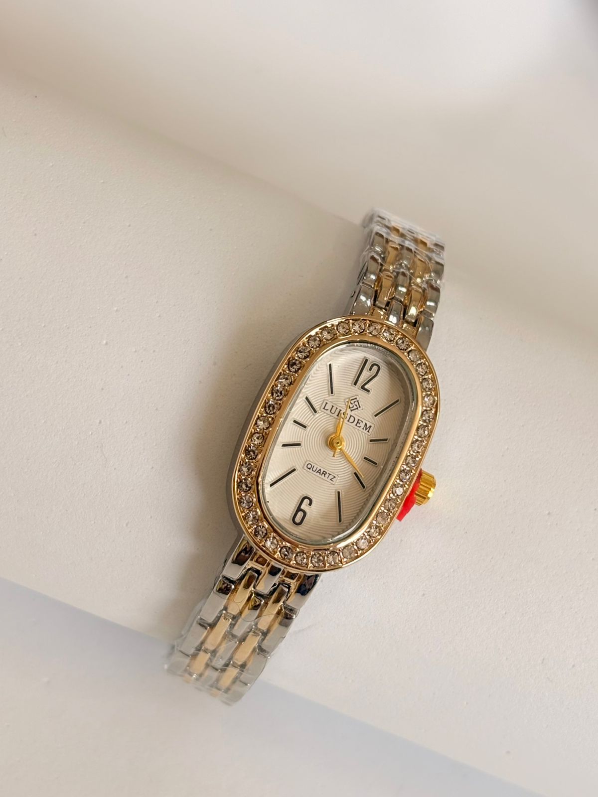 Relógio Feminino Luisdem Oval Strass Bicolor