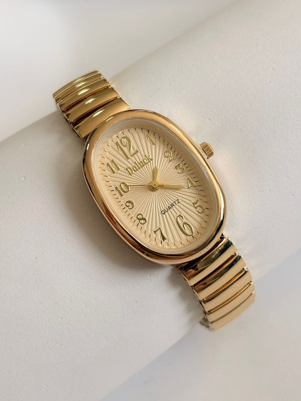 Relógio Feminino Dolnick Oval Dourado Expansível