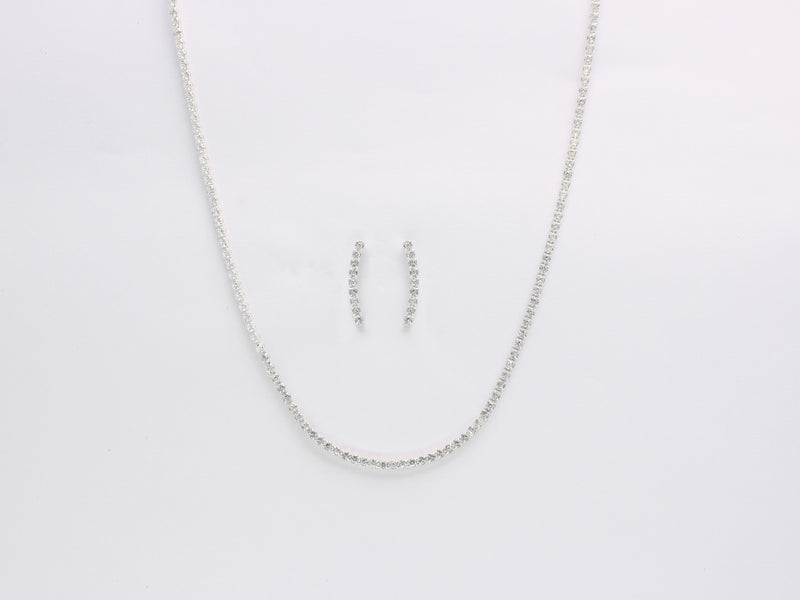 Conjunto Colar Riviera Cristal + Brinco